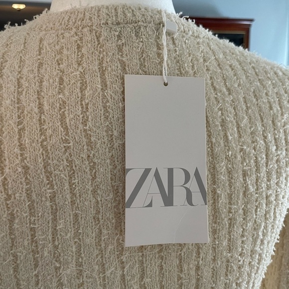 New Zara Textured Light Beige Sweater - Picture 9 of 14